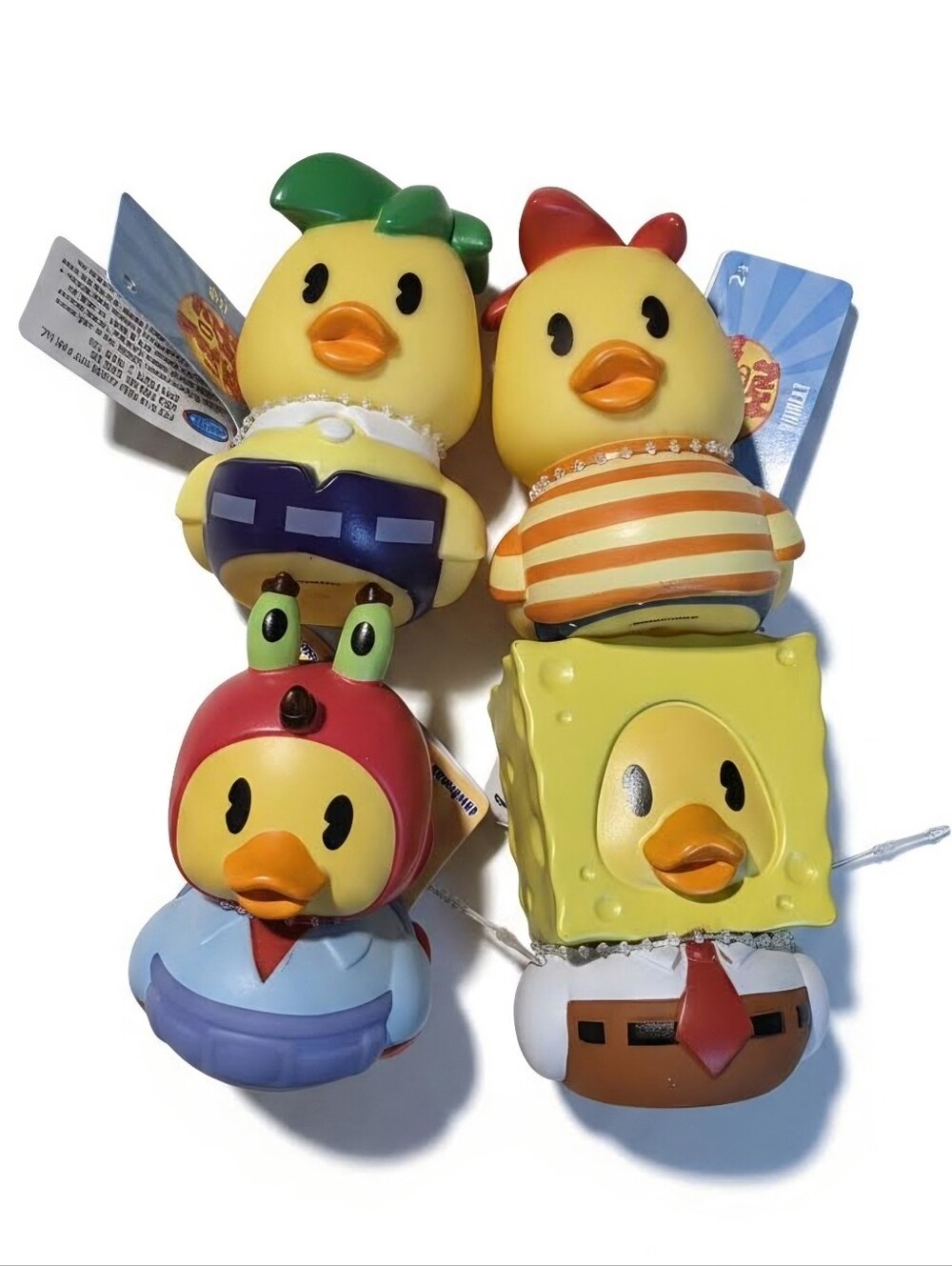 NICKELODEON RUBBER DUCKS SET OF 4- SPONGEBOB, MR. KRABS,PHINEAS, AND FERB- NWT